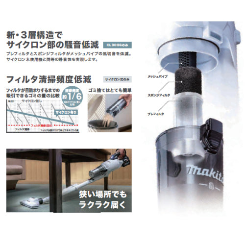 マキタ 充電式クリーナ CL003GRDW 40Vmax サイクロン一体式