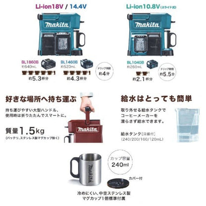 マキタ 充電式コーヒーメーカー CM501DZ　本体のみ　バッテリ、充電器別売